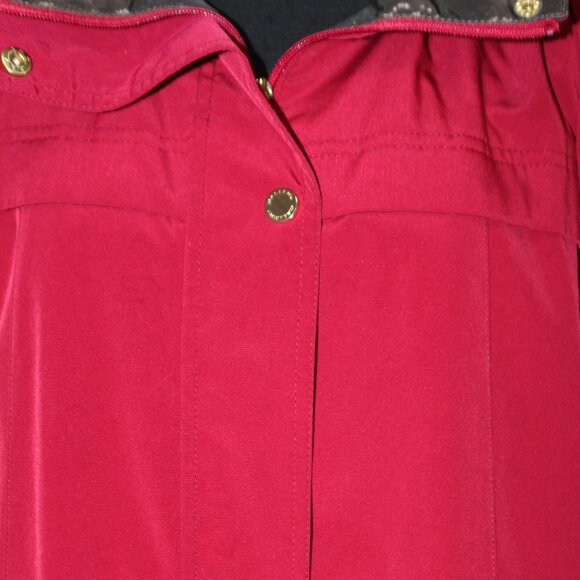 Gallery Petite Cranberry Red Hooded Raincoat - Picture 3 of 16